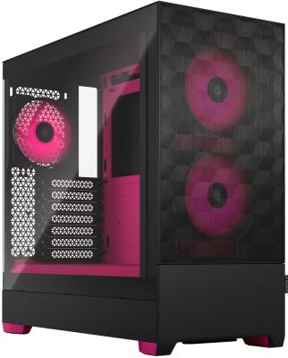 Корпус ПК без блока питания/ Case Fractal Design Pop Air RGB Magenta Core TG Clear Tint, Midi-Tower, 3x120mm RGB, 2xUSB-A 3.2 ATX, mATX, mITX Black/Magenta
