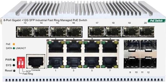 Коммутатор Origo OI3120P/185W OI3120P/185W/A1A (L2) 8x1Гбит/с 12SFP 8PoE+ 185W управляемый