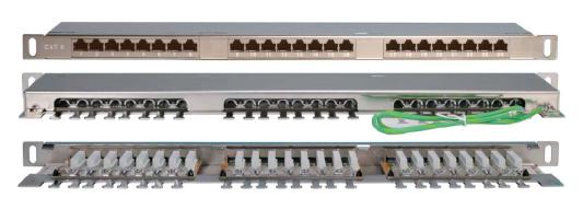 Hyperline PPHD-19-24-8P8C-C6-SH-110D Патч-панель высокой плотности 19", 0.5U, 24 порта RJ-45, категория 6, Dual IDC, экранированная