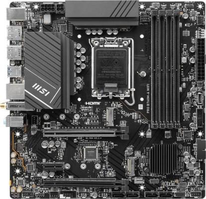 Материнская плата MSI PRO B760M-A WIFI Socket 1700 B760 4xDDR5 2xPCI-E 16x 1xPCI-E 1x 4xSATA III mATX Retail
