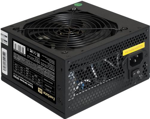 Блок питания ATX 850 Вт ExeGate XP850 (ATX, SC, 12cm fan, 24pin, 2x(4+4)pin, 2xPCI-E, 5xSATA, 3xIDE, black, кабель 220V с защитой от выдергивания)