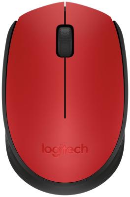 Мышь беспроводная Logitech M170 красный USB + радиоканал