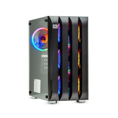 Корпус Minitower ExeGate Mistery R3-NPX600 (mATX, БП 600NPX с вент. 12 см, 2*USB+1*USB3.0, аудио, черный, 4 вент. 12см с RGB подсветкой, боковая панель - закаленное стекло)
