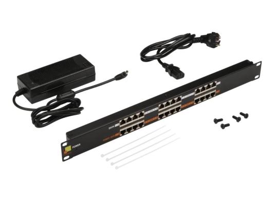 Панель POE 19", 12 портов, с одним блоком питания 48V, 120W