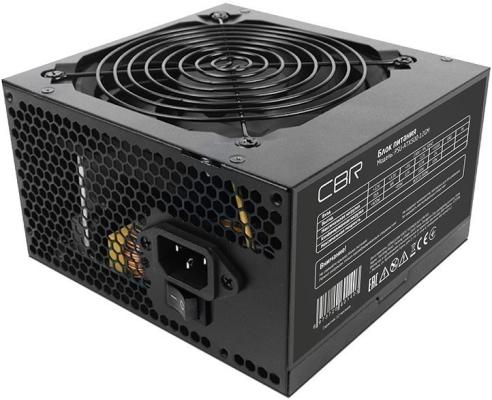 Блок питания ATX 500 Вт CBR ATX 500W 80+ Bronze, APFC, 0.6mm, 20+4pin, 1*8-pin(4+4P), 2*6+2pin, 4*SATA, 4*IDE, 12cm fan, 1.5м кабель питания, черный [PSU-ATX500-12GM]