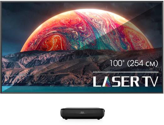 Телевизор 100" Hisense Laser TV 100L9H черный 4K Ultra HD 60Hz DVB-T DVB-T2 DVB-C DVB-S DVB-S2 USB WiFi Smart TV