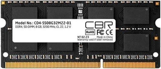 Оперативная память для ноутбука 8Gb (1x8Gb) PC4-25600 3200MHz DDR4 SO-DIMM Unbuffered CL22 CBR CD4-SS08G32M22-01