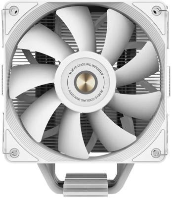 Кулер для процессора ALSEYE N120-W, Universal socket, TDP 180W, 4* heat pipe, dem: 130*76*156mm FAN 120mm ARGB 0.095-0.3A, 800~1800RPM,  31.18-73.96CFM , WHITE, RTL