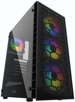 Powercase Mistral Z4C Mesh LED, Tempered Glass, 4x 120mm 5-color fan, чёрный, ATX  (CMIZ4C-L4)