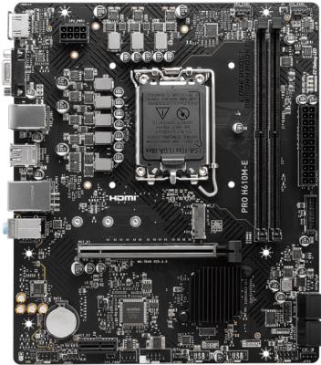 Материнская плата MSI PRO H610M-E Socket 1700 H610 2xDDR5 1xPCI-E 16x 1xPCI-E 1x 4xSATA III mATX Retail