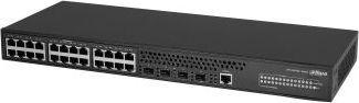 DAHUA 28-портовый управляемый коммутатор, уровень L2+Порты: 24 RJ45 10/100/1000Мбит/с, 4 SFP+ 1000Мбит/с(uplink); питание: 100~240В(AC); грозозащита: до 6кВ