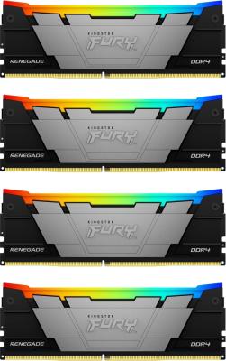 Оперативная память для компьютера 128Gb (4x32Gb) PC4-28800 3600MHz DDR4 DIMM CL18 Kingston Fury Renegade RGB KF436C18RB2AK4/128