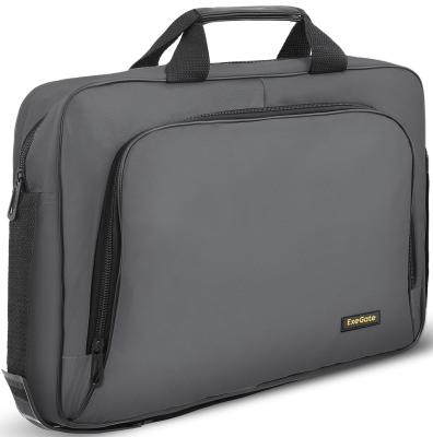 Сумка ExeGate Office F1596 Dark-Grey, темно-серая, полиэстер, для ноутбуков до 15.6"