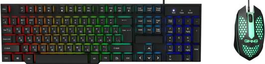 Клавиатура + мышь Оклик 400GMK клав:черный мышь:черный USB LED (1546779)