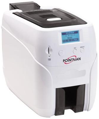 Pointman Nuvia N25, двусторонний, лоток подачи на 100 карт (CR-80), приемный на 50 карт, USB2.0 (High-Speed), RS-232, Built in 10/100 Ethernet, ЖК дисплей, Win/Linux