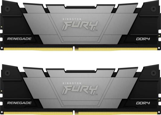 Оперативная память для компьютера 16Gb (2x8Gb) PC4-25600 3200MHz DDR4 DIMM CL16 Kingston Fury Renegade Black KF432C16RB2K2/16