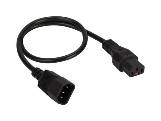 Кабель Lanmaster LAN-PP13L/14-0.5-BK C13-С14 проводник.:3x0.75мм2 0.5м 220В (упак.:1шт) черный