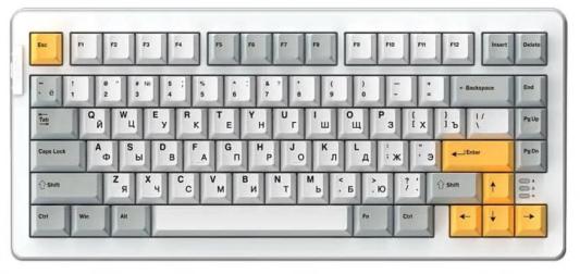 Клавиатура механическая проводная Dareu A81 White-Yellow (белый/серый/желтый), 81 клавиша, switch Dream (linear)