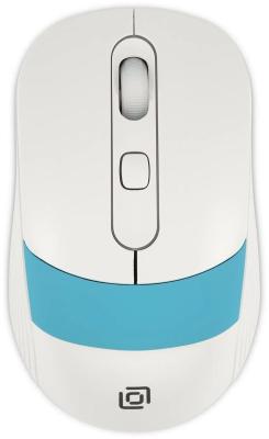 Мышь Oklick 310MW, оптическая, беспроводная, USB, белый и синий [1869094]
