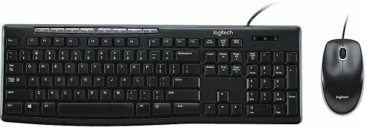 Комплект Logitech Desktop MK200 цвет черный, клавиатура 112 клавиш (8 мультимедиа), USB 1.8м, мышь 1000dpi, USB 1.8м, RTL