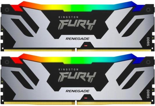 Оперативная память для компьютера 96Gb (2x48Gb) PC5-48000 6000MHz DDR5 DIMM CL38 Kingston Fury Renegade RGB KF560C32RSAK2-96