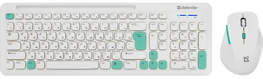 Комплект проводной клавиатура + мышь Defender Ceratto C-978 RU, USB, мембранная клавиатура, оптическая мышь, бело-синий