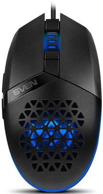 Игровая мышь SVEN RX-G735 чёрная (USB, 6 кнопок, 4000 dpi, RGB-подсветка)