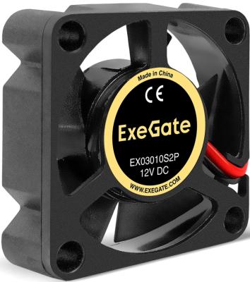 Вентилятор 12В DC ExeGate EX03010S2P (30x30x10 мм, Sleeve bearing (подшипник скольжения), 2pin, 10000RPM, 28,5dBA)