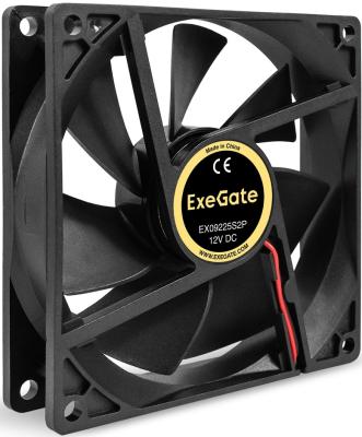 Вентилятор для корпуса Exegate 12В DC EX09225S2P (92x92x25 мм, Sleeve bearing (подшипник скольжения), 2pin, 2100RPM, 25dBA)