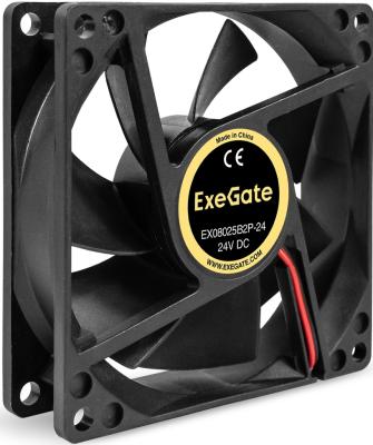 Вентилятор для корпуса Exegate 24B DC EX08025B2P-24 (80x80x25 мм, 2-Ball (двойной шарикоподшипник), 2pin, 2850RPM, 28.5dBA)