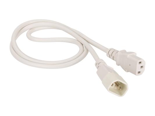 Шнур питания C13-C14, 3х0.75, 220В, 10А, белый, 0.5 метра