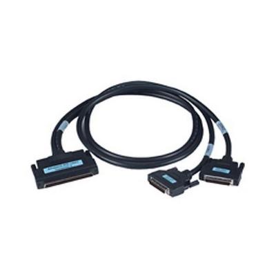 Кабель Advantech PCL-10251-2E Кабель интерфейсный SCSI-100 to 2*SCSI-50 Shielded Cable, 2m, P.V.C. jacket 100-Pin to two 50-Pin SCSI Cable, Half pitch 100 pin: Male gold flash contacts, black insulator, 25 twist pairs tinned and strand copper wire with drain wire, UL 2919 approved