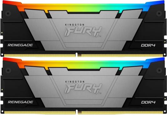 Оперативная память для компьютера 16Gb (2x8Gb) PC4-25600 3200MHz DDR4 DIMM CL16 Kingston Fury Renegade RGB KF432C16RB2AK2/16
