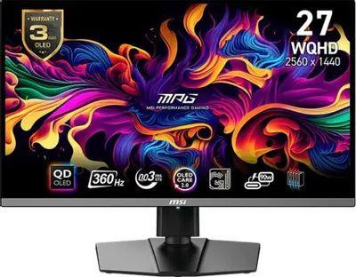 Монитор MSI 26.5&quot; MPG 271QRX QD-OLED Black (QD-OLED,  2560x1440, DP+Thunderbolt, 0.03 ms, 178°/178°, 250 cd/m, 1000:1 (100M:1), 360Hz, Pivot)