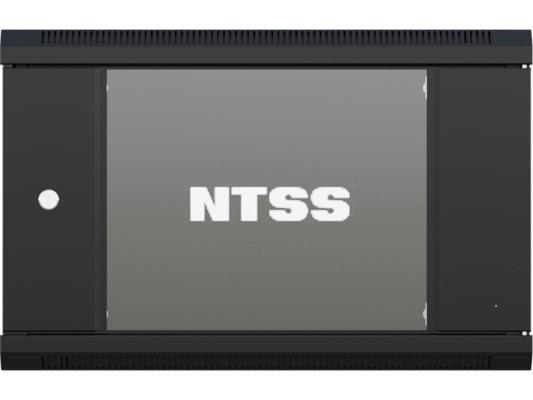 Шкаф коммутационный NTSS (NTSS-W6U6045GS-BL) настенный 6U 570x450мм пер.дв.стекл 60кг черный 18кг