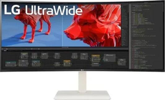 Монитор LG 38" UltraWide 38WR85QC-W белый IPS LED 21:9 HDMI матовая 1000:1 400cd 178гр/178гр 3840x1600 DP USB 8.32кг