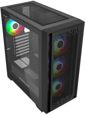 Корпус ATX Powercase ByteFlow Black, Tempered Glass, 4x 120mm ARGB fans, ARGB HUB, чёрный, ATX  (CBFB-A4)