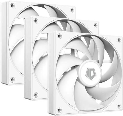 Вентилятор для корпуса ID-Cooling AF-125-W Trio 120x120x25mm белый 4-pin 14-30dB 170gr Ret