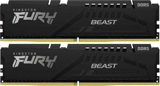 Оперативная память для компьютера 16Gb (1x16Gb) PC5-51200 6400MHz DDR5 DIMM CL32 Kingston Fury Beast KF564C32BB-16