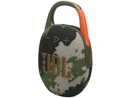 Портативная колонка JBL Clip 5, 1.0, камуфляж, 7 Вт, Bluetooth, 1400мАч, влагозащита IP67