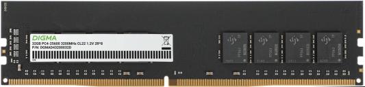Оперативная память для компьютера 32Gb (1x32Gb) PC4-25600 3200MHz DDR4 DIMM CL22 Digma DGMAD43200032D DGMAD43200032D
