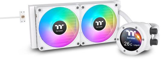 Система охлаждения жидкостная Thermaltake TH240 V2 Ultra EX Snow ARGB Soc-AM5/AM4/1151/1200/1700 белый 4-pin 28.5dB Al+Cu LCD Ret (CL-W425-PL12SW-A)