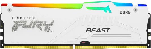 Оперативная память для компьютера 32Gb (1x32Gb) PC5-48000 6000MHz DDR5 DIMM CL30 Kingston Fury Beast White RGB KF560C30BWA-32