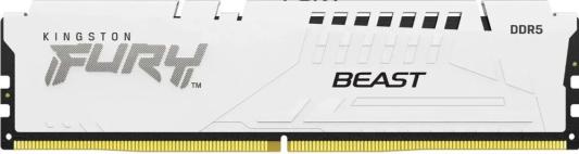 Оперативная память для компьютера 16Gb (1x16Gb) PC5-48000 6000MHz DDR5 DIMM CL36 Kingston Fury Beast White KF560C36BWE2-16
