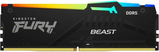 Оперативная память для компьютера 16Gb (1x16Gb) PC5-54400 6800MHz DDR5 DIMM CL34 Kingston Fury Beast RGB KF568C34BBA-16