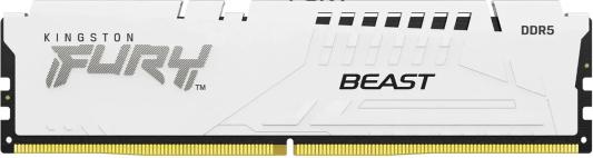 Оперативная память для компьютера 16Gb (1x16Gb) PC5-54400 6800MHz DDR5 DIMM CL34 Kingston Fury Beast White KF568C34BWE-16