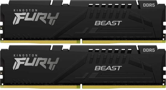 Оперативная память для компьютера 32Gb (2x16Gb) PC5-48000 6000MHz DDR5 DIMM CL36 Kingston Fury Beast KF560C36BBE2K2-32