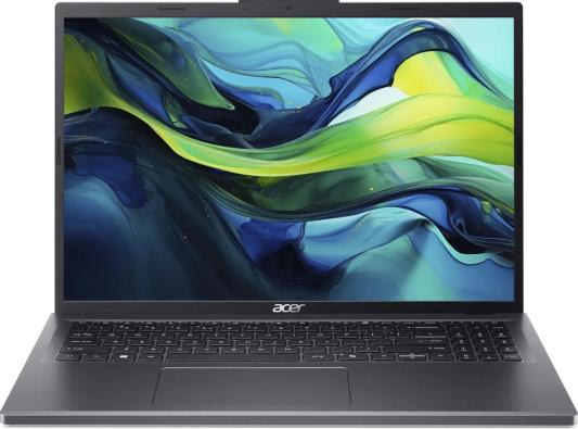 Ноутбук NX.KXVCD.005 Acer Aspire 16 A16-51GM-51RJ, Intel Core 5 120U, 1.4 GHz - 5.0 GHz, 16384 Mb, 16\\" WUXGA 1920x1200, 512 Gb SSD, nVidia GeForce RTX 2050 4096 Mb, No OS, серебристый, 1.88 кг