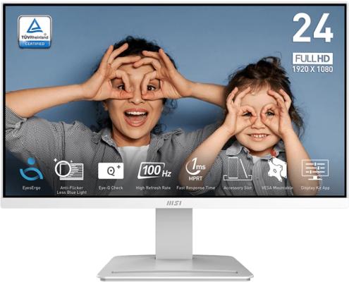Монитор 23.8" MSI Pro MP2412W белый VA 1920x1080 250 cd/m^2 4 ms (G-t-G) HDMI DisplayPort 9S6-3BA9CH-072