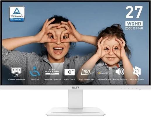 Монитор 27" MSI Pro MP273QW E2 белый IPS 2560x1440 400 cd/m^2 4 ms HDMI DisplayPort Аудио 9S6-3PB69H-054